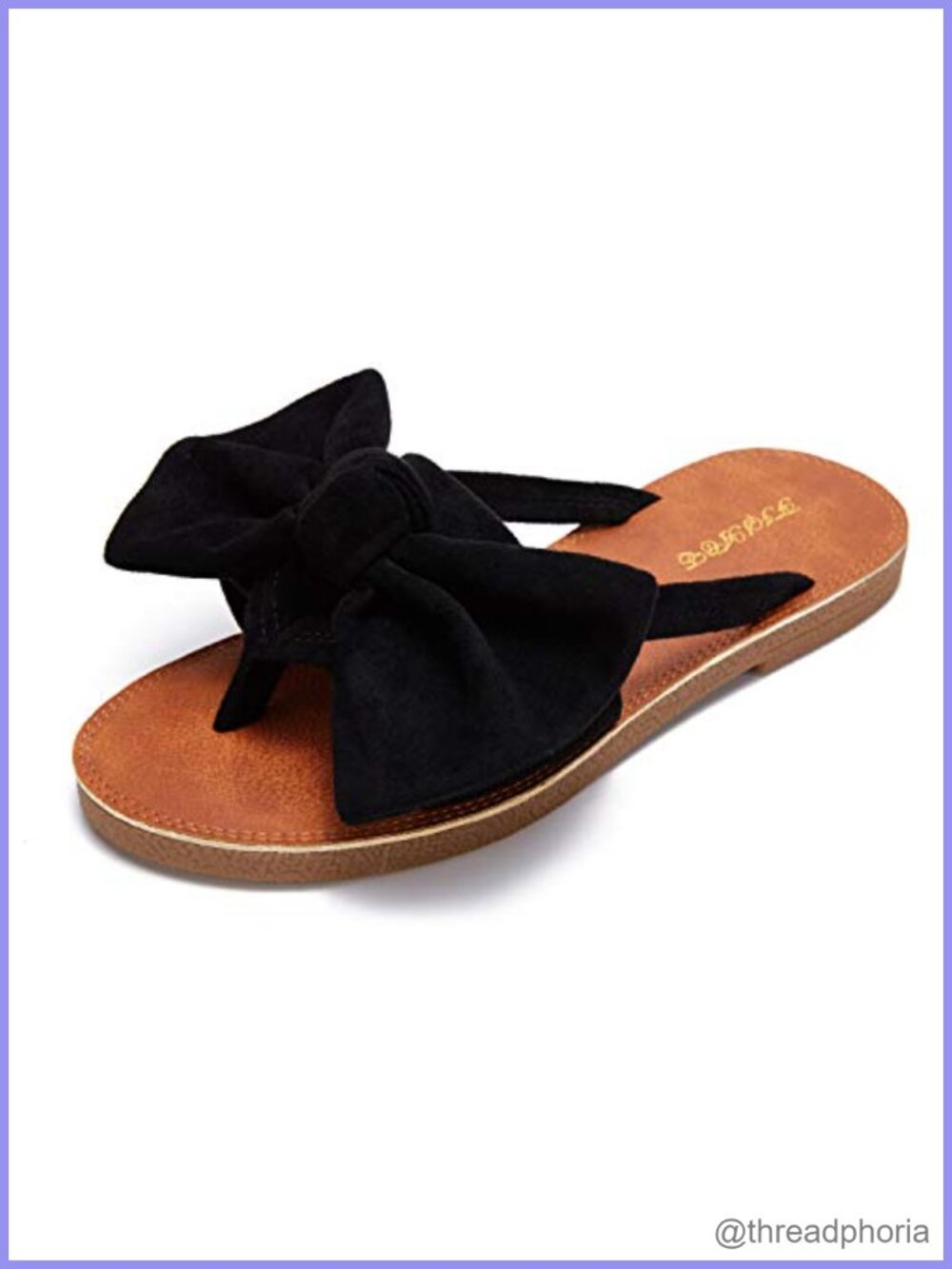 Womens Bow Flat Slide Sandals Slip On Open Toe Beach Shoes PU Low Heel